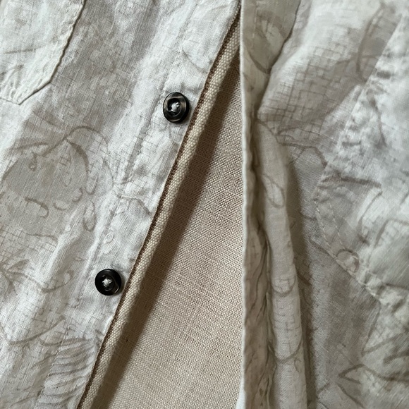 Mens Tasso Elba Medium Linen Hawaiian Short Sleeve Button Up - Picture 5 of 7